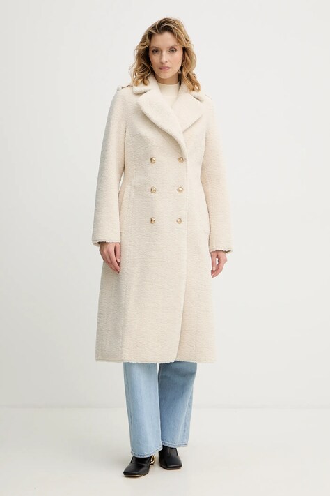 Kabát Guess LAILA béžová barva, W5BL62 W4190