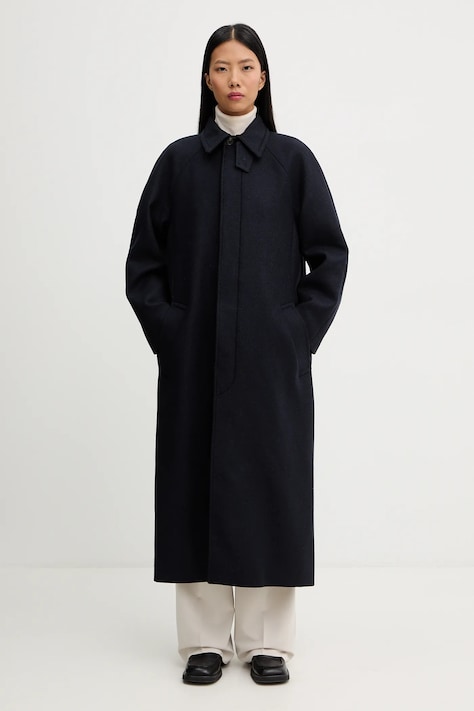 Παλτό με προσθήκη μαλλιού A.P.C. Manteau Gaia χρώμα: ναυτικό μπλε, WVBEB.F01533