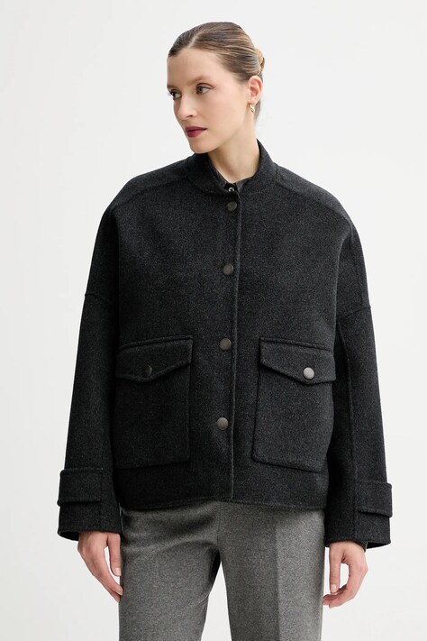 Куртка с добавлением шерсти Sessun цвет серый демисезонная oversize 25112006