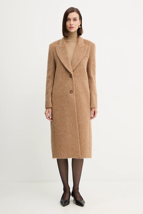 Палто с вълна Twinset в бежово  252TT2220