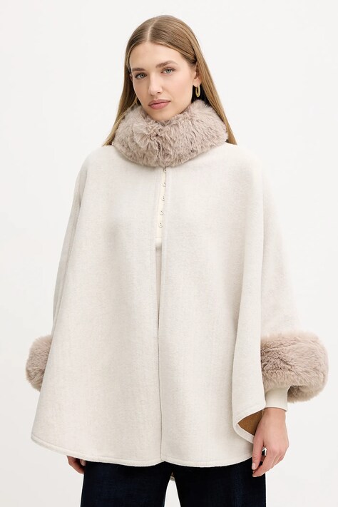 Twinset poncho kolor beżowy 252TO5130