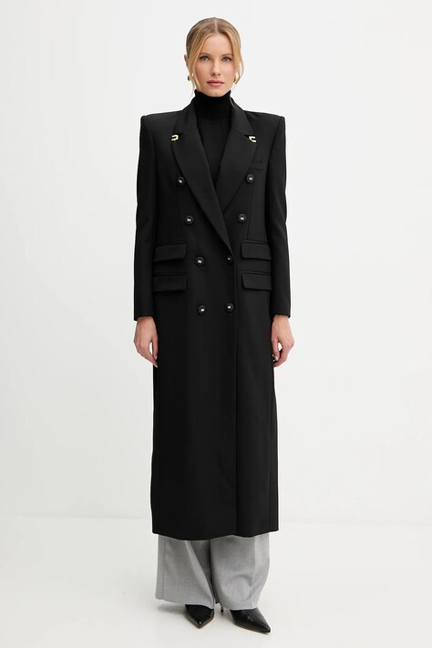 Elisabetta Franchi płaszcz wełniany kolor czarny CP00251E3