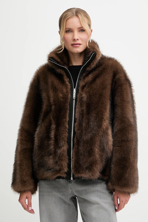 MAX&Co. kurtka dwustronna kolor brązowy przejściowa oversize 2526086014200
