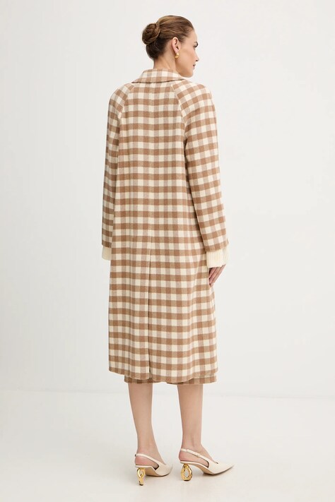Пальто з додаванням вовни Luisa Spagnoli — AW25-KPD06W, бежевий — фото 3