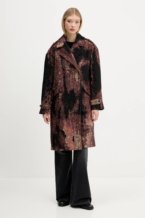 Пальто Desigual BRUSHED LAC колір коричневий  25WWEW05