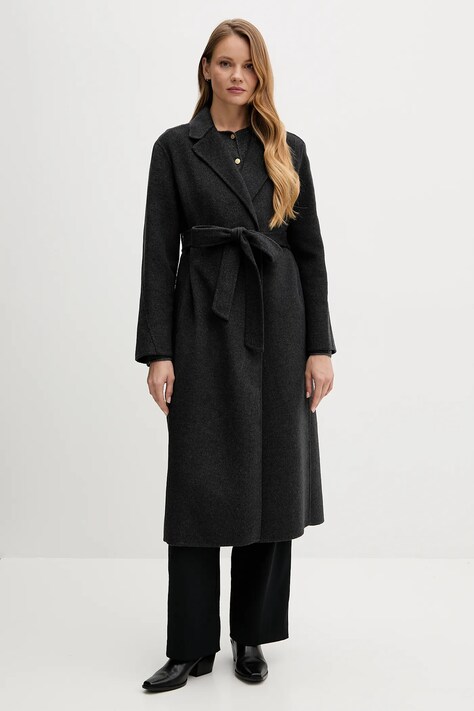Tommy Hilfiger palton de lână culoarea gri, WW0WW47286