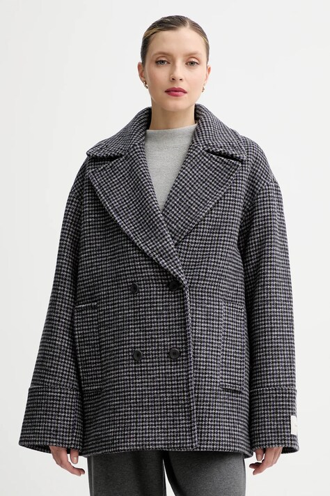 Calvin Klein płaszcz z dodatkiem wełny kolor szary LV044D531G