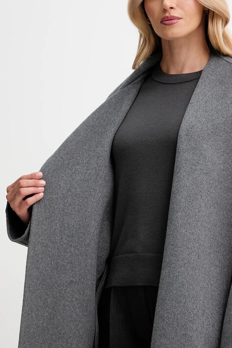 Calvin Klein płaszcz z dodatkiem wełny kolor szary LV044D555G