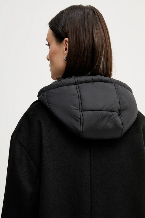 Пальто з додаванням вовни Pedro del Hierro — AW25-KPD09R, чорний — фото 7