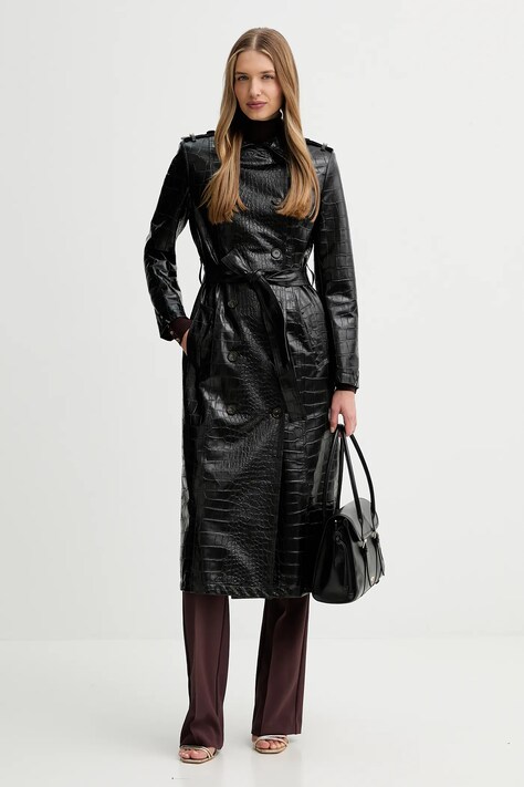 Elisabetta Franchi płaszcz kolor czarny SP00358E2