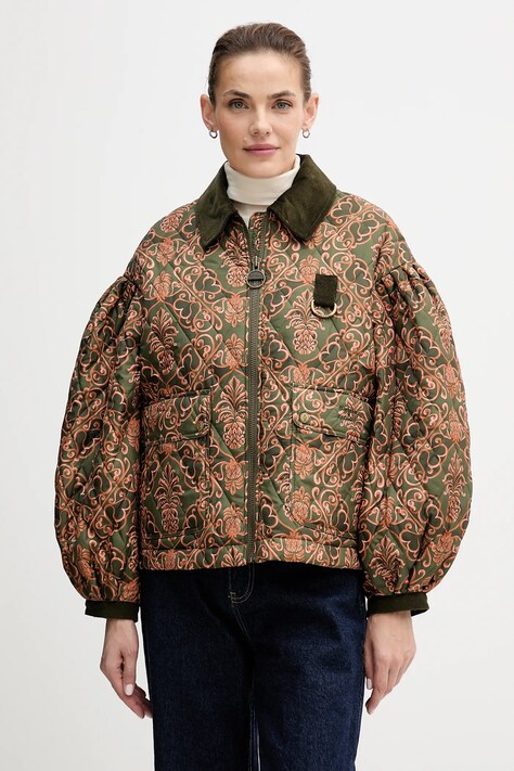 Barbour kurtka x Farm Rio kolor multicolor przejściowa oversize LQU1869