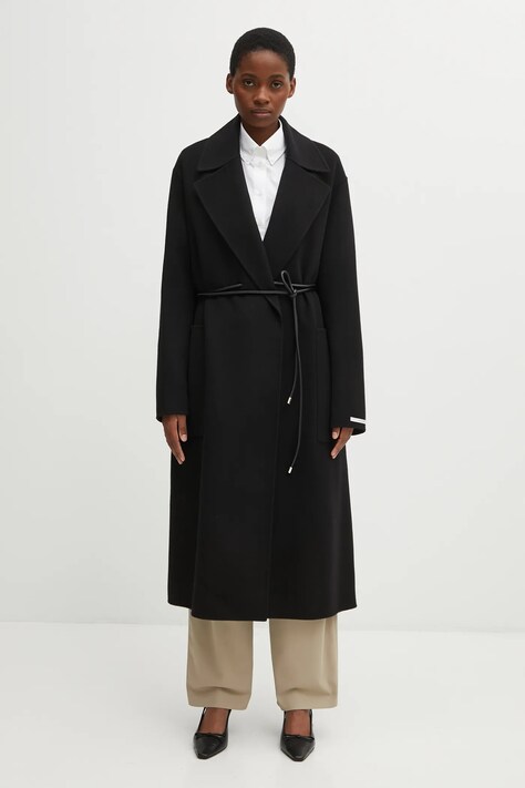 Sportmax palton de lână ABATE culoarea negru, 2522016031600