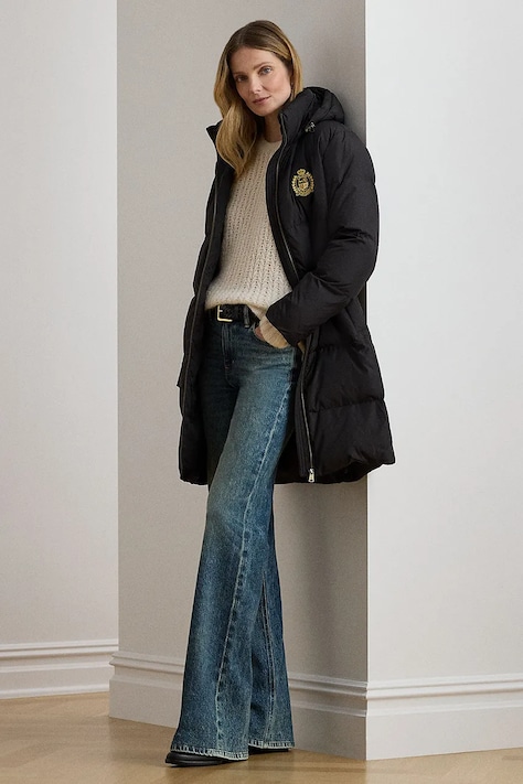 Kabát Lauren Ralph Lauren černá barva, 297P04126