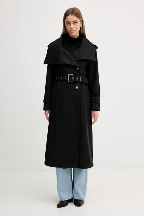 Sisley płaszcz z dodatkiem wełny kolor szary 224YLN06A