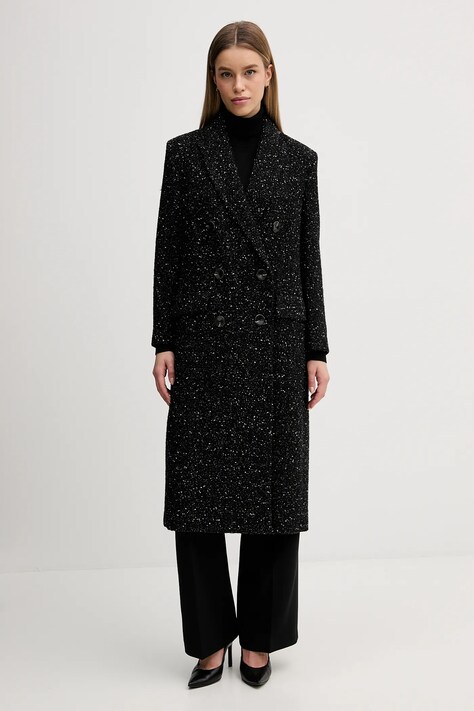 Sisley płaszcz z dodatkiem wełny kolor czarny 2YABLN06D