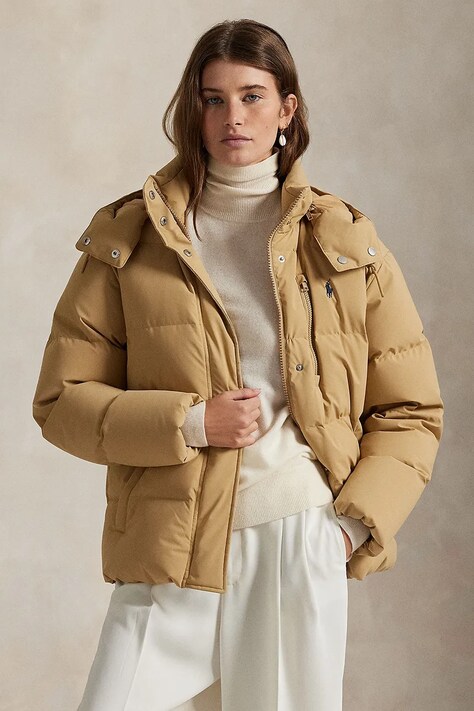 Polo Ralph Lauren down jacket MATTE POLY beige color 211971190001