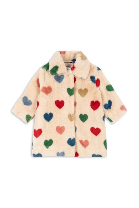 Konges Sløjd płaszcz dziecięcy FUZZIE COAT GRS kolor beżowy KS103582