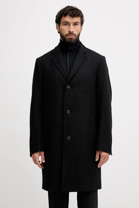 Пальто с примесью шерсти Karl Lagerfeld цвет чёрный  554750.455730