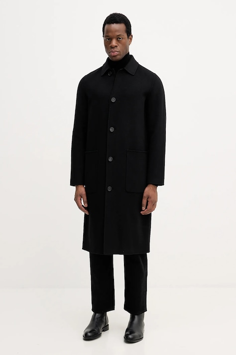 Vlněný kabát MACKAGE černá barva, BECKETT
