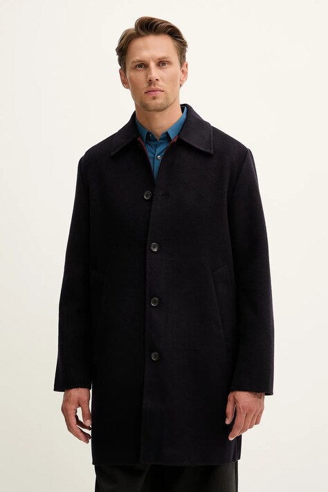 PS Paul Smith płaszcz z wełną kolor granatowy M2R-667Z-T22484