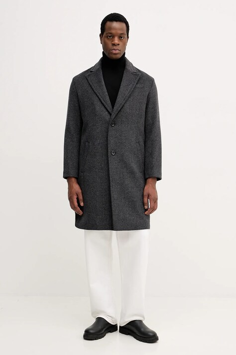 Guess płaszcz z dodatkiem wełny AUSTIN kolor szary M5BL0J W2580