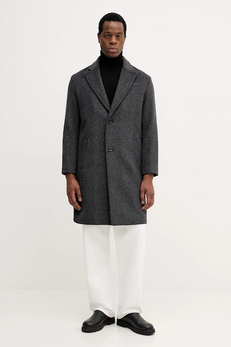 Guess płaszcz z dodatkiem wełny AUSTIN kolor szary M5BL0J W2580