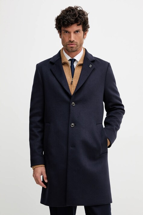 Пальто з вовною Tommy Hilfiger колір синій  MW0MW40768