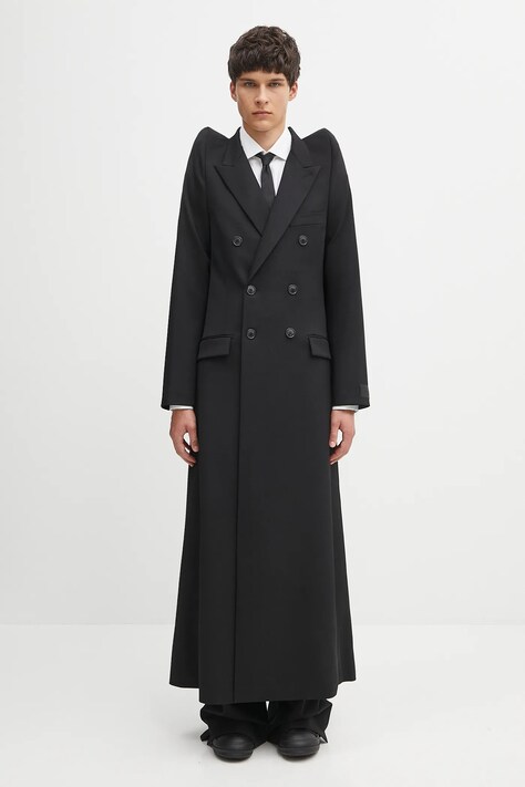 VETEMENTS płaszcz z wełną Tight Shoulder Tailored kolor czarny UH76TC900B