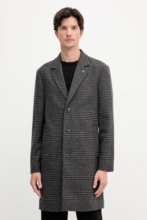 Παλτό με προσθήκη μαλλιού Tommy Hilfiger χρώμα: μαύρο, MW0MW40769