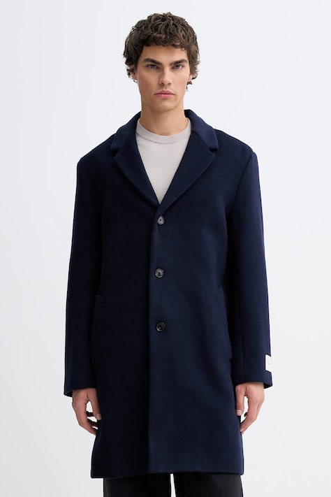 Calvin Klein cappotto con lana colore blu navy LV04LD900G