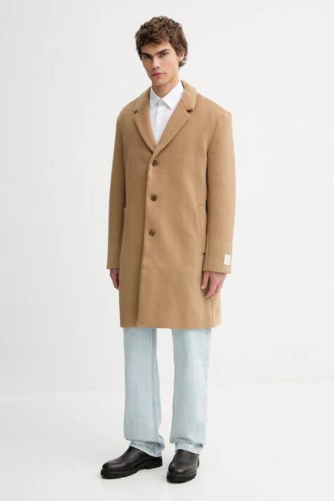 Пальто с добавлением шерсти Calvin Klein цвет коричневый  LV04LD900G