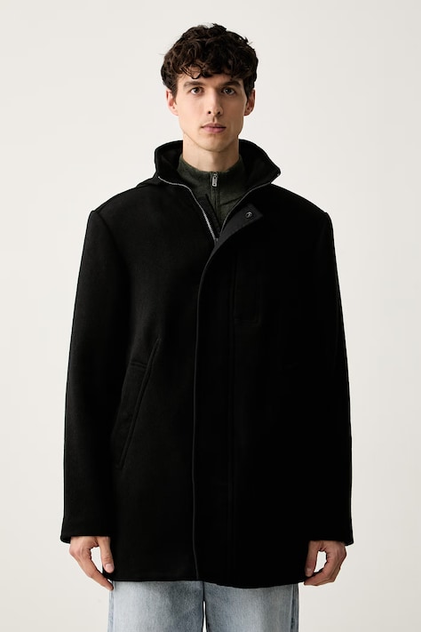 G-Star plášť pánsky s vlnou Garber Wool Trench čierny D27311-E155