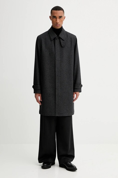 HUGO palton de lână culoarea negru, 50549789