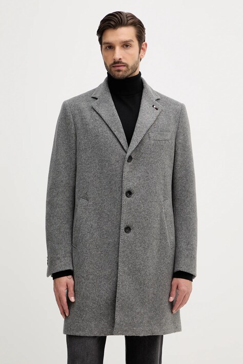 Tommy Hilfiger płaszcz kolor szary FSTHL4064.FSTH600
