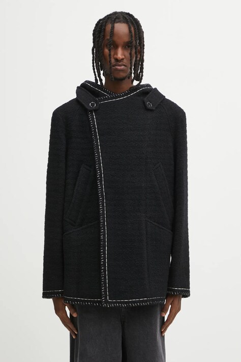 Ader Error płaszcz z dodatkiem wełny COAT kolor czarny BO01FWCT0104BK