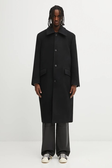 Ader Error płaszcz wełniany COAT kolor czarny BO42FYCT0101BK