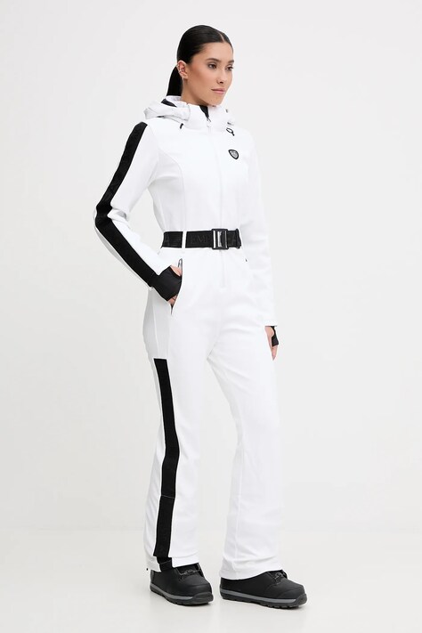 EA7 Emporio Armani costum de ski culoarea alb, AF13891.7W000791