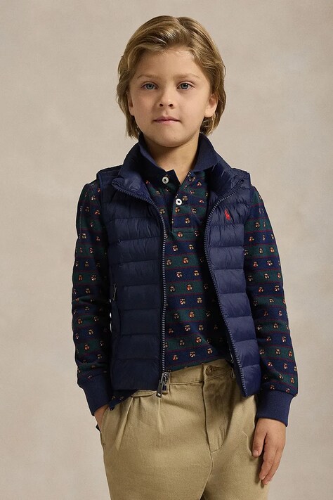 Polo Ralph Lauren gilet da bambino colore blu navy 322969872002