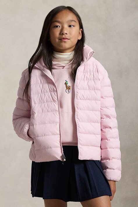 Otroška jakna Polo Ralph Lauren roza barva, 323969870003