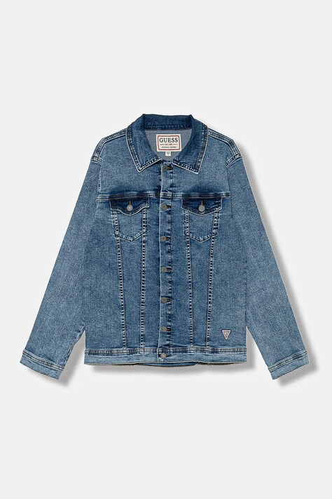 Guess kurtka jeansowa dziecięca kolor niebieski L5YL07 D46T0
