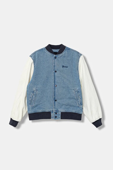 Vans kurtka bomber dziecięca Denim Baseball Jacket kolor niebieski VN000PXMCDX1