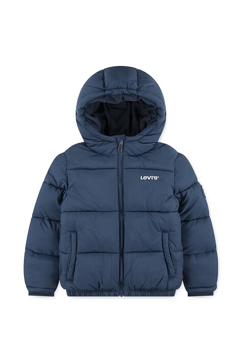 Levi's kurtka dziecięca HVWT PUFFER WITH LOGO ELAS kolor granatowy 9EN633