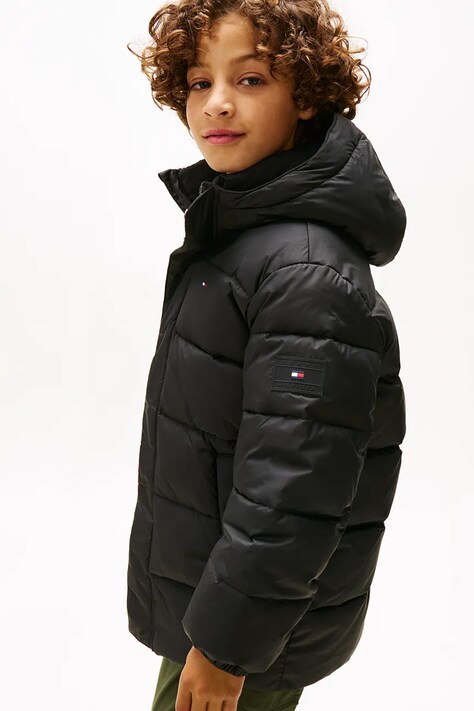 Tommy Hilfiger kurtka dziecięca kolor czarny KB0KB10002