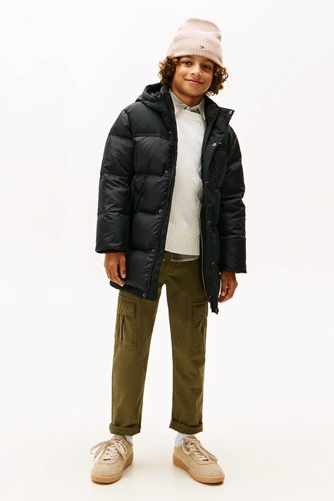 Tommy Hilfiger kurtka dziecięca kolor czarny KB0KB10114