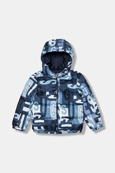 Guess kurtka dziecięca kolor niebieski N5BL04 WCFM0
