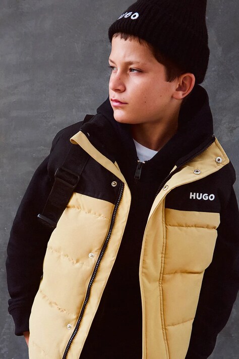 HUGO gilè in piumino bambono/a colore beige G00482