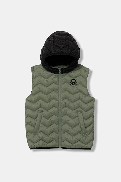 United Colors of Benetton vestă copii culoarea verde, 2TWDCJ00R