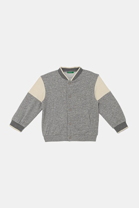 United Colors of Benetton bluză copii culoarea gri, uni, 32N4G503Z
