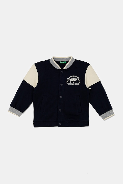 United Colors of Benetton bluză copii culoarea bleumarin, uni, 32N4G503Z