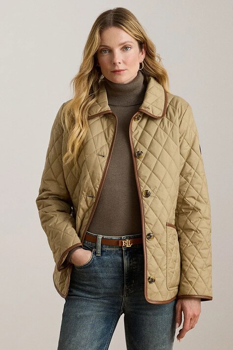 Bunda Lauren Ralph Lauren béžová barva, přechodná, 297979533